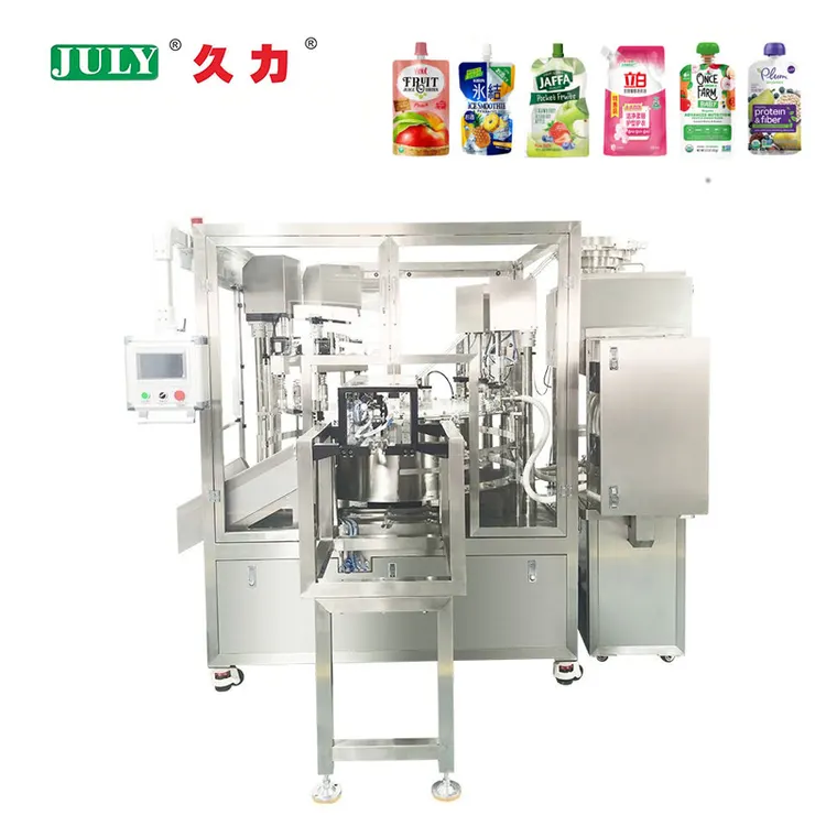 Compact Tabletop Automatic Liquid Beverage Doypack Filling Capping Equipment