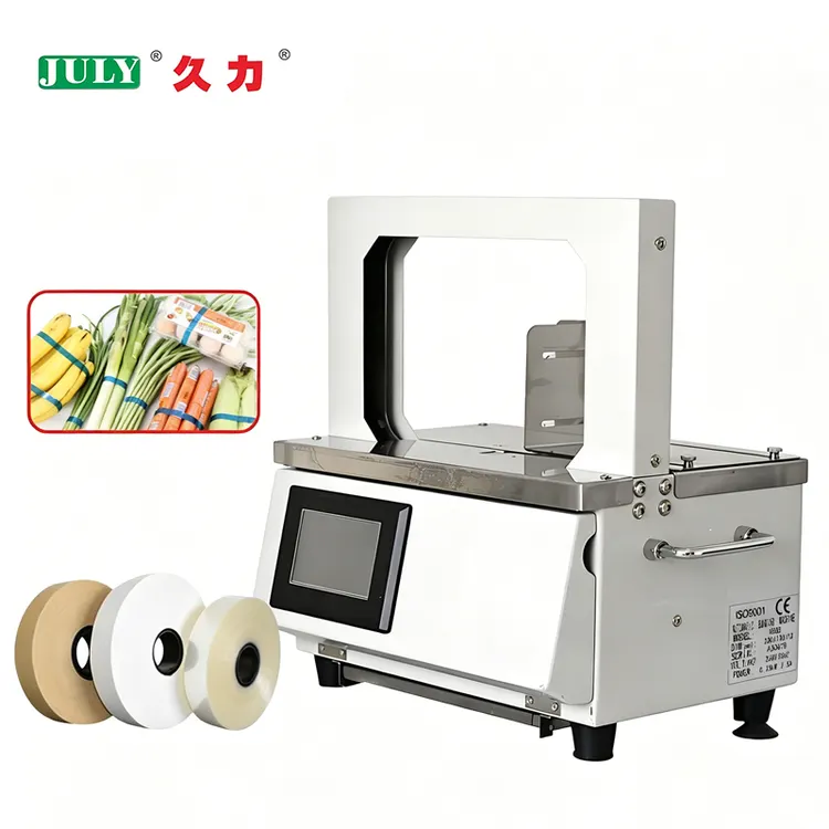 Portable Fully Automatic PLC Electric Strapping Machine for Food Plastic Rose Flower Bundle Vegetable