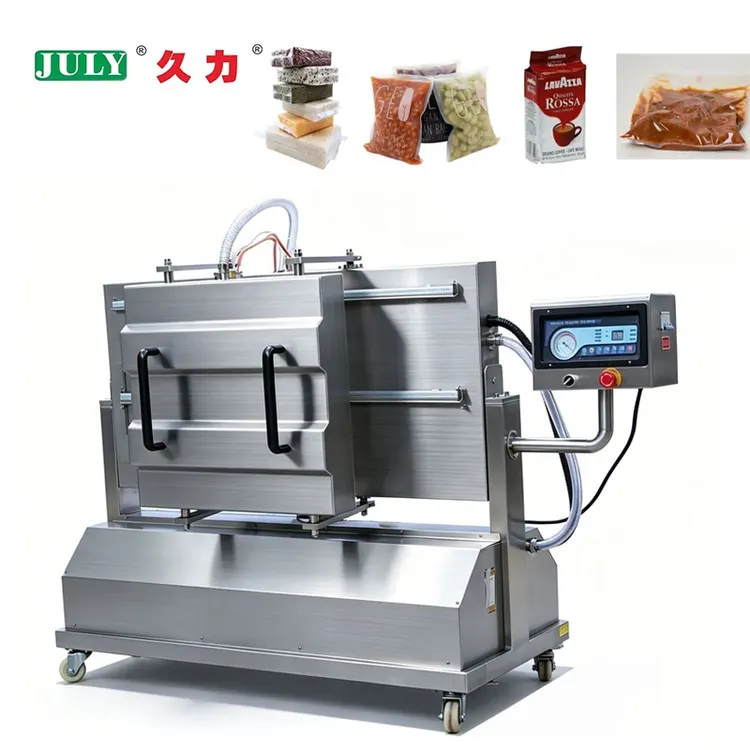 Double Chamber Vacuum Packaging Machine for Liquid Food Brick Coffee Powder Flour Vacuum Sealer 600mm