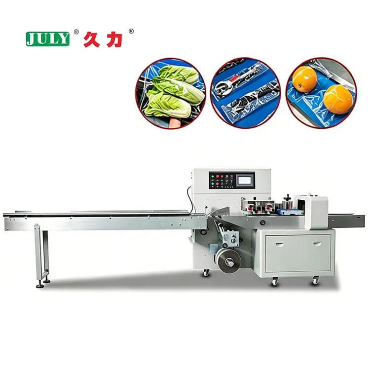 High Speed Horizontal Pillow Packing Machine Vegetables Fruit Food Packing Sealing Machine