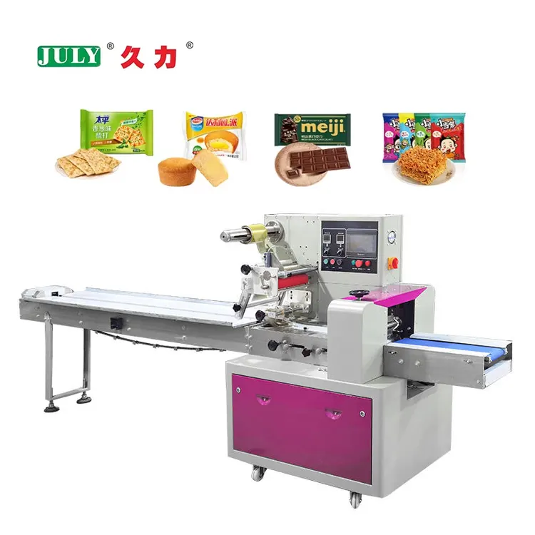 Automatic High Speed Horizontal Pillow Flow Packaging Machine for Cake Food Bread Cake Packing Sealing Machine