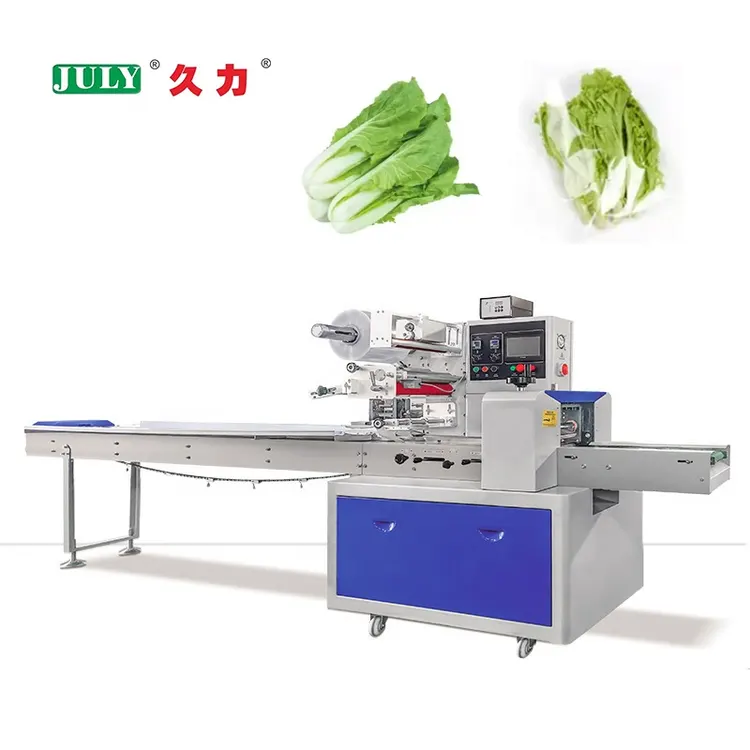 High Speed Fully Automatic Horizontal Pillow Packing Machine for Vegetables and Fruits Packaging Machine