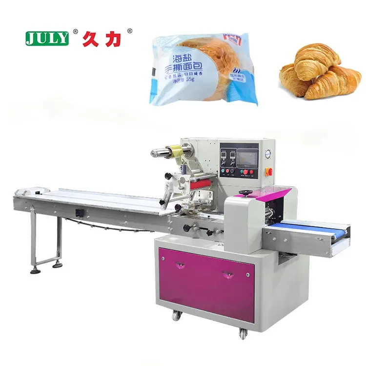 Automatic High Speed Horizontal Pillow Flow Packaging Machine for Biscuit Bread Bags Packaging Machine