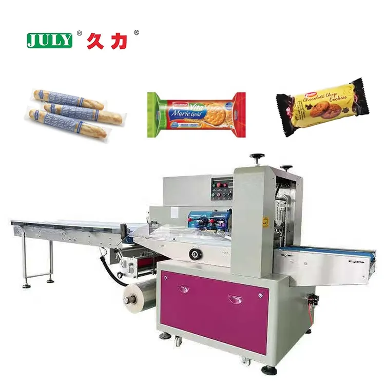 Automatic High Speed Horizontal Pillow Flow Packaging Machine for Bread Cake Food Packaging Machine