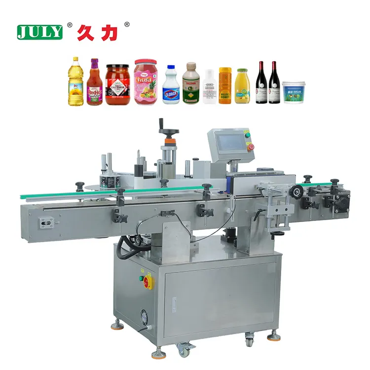 Automatic Round Bottle Wrap Labeling Machine for Ketchup Beer Water Beverage Tapered Bottle Neck & Body Packaging Line