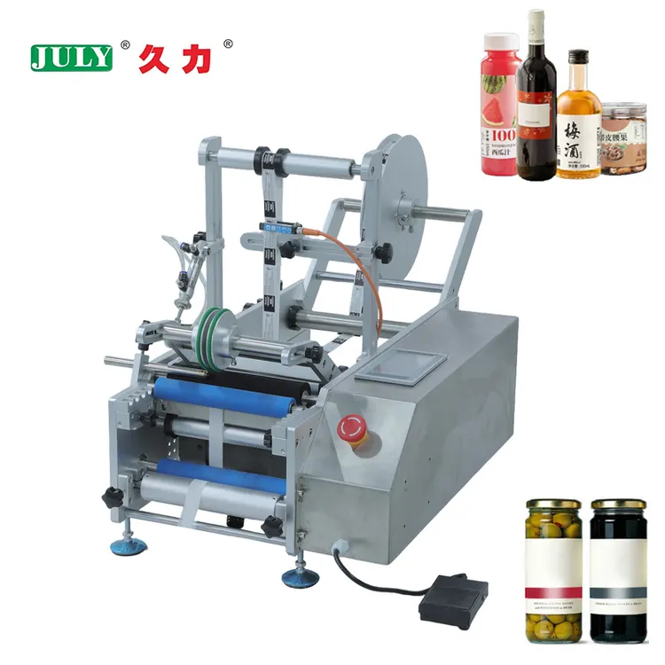 Small Desktop Semi-Automatic Electric Motor Labeling Machine for Glass Plastic Round Bottles 950-850