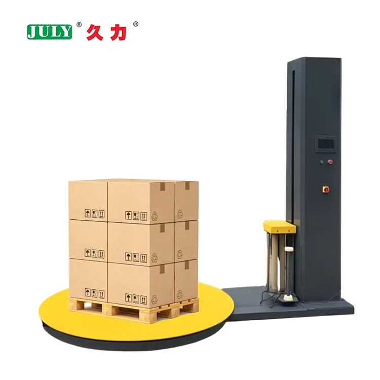 JULY Fully Automatic Rotary Pallet Wrapping Machine Stretch Film Winding Packaging Machine