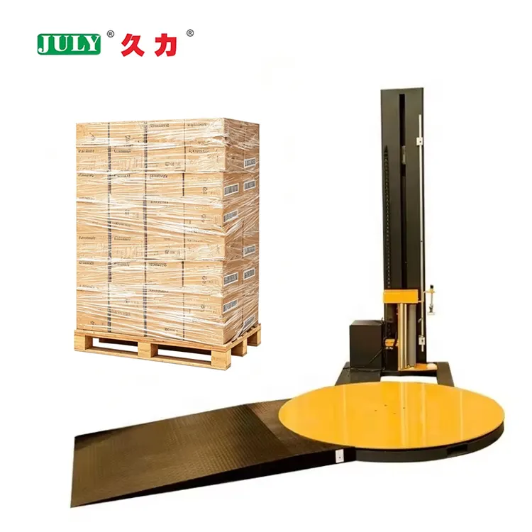JULY Automatic Robotic Pallet Wrapping Machine Food Case Plastic Stretch Film Machine