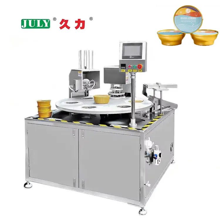 Automatic High-speed Rotary Aluminum Foil Box Plastic Cup and Bowl Sealing Machine