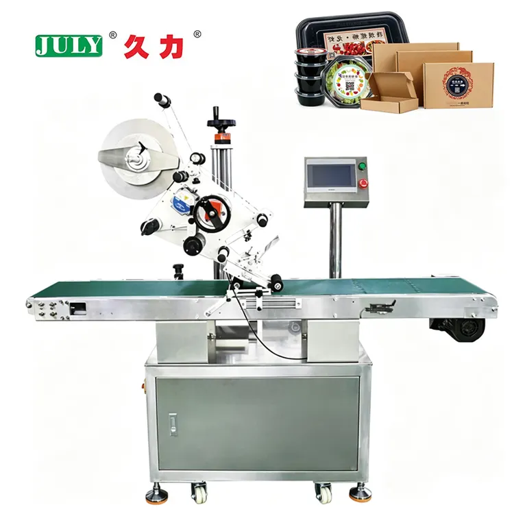 Fully Automatic Labeling Machine on Flat Surface for Carton Box Plastic Lunch Box Automatic Plane Labeling