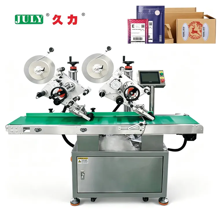 Automatic Double Head Flat Labeling Machine for Carton Tag Pe Bag Carton Flat Labeling Machine