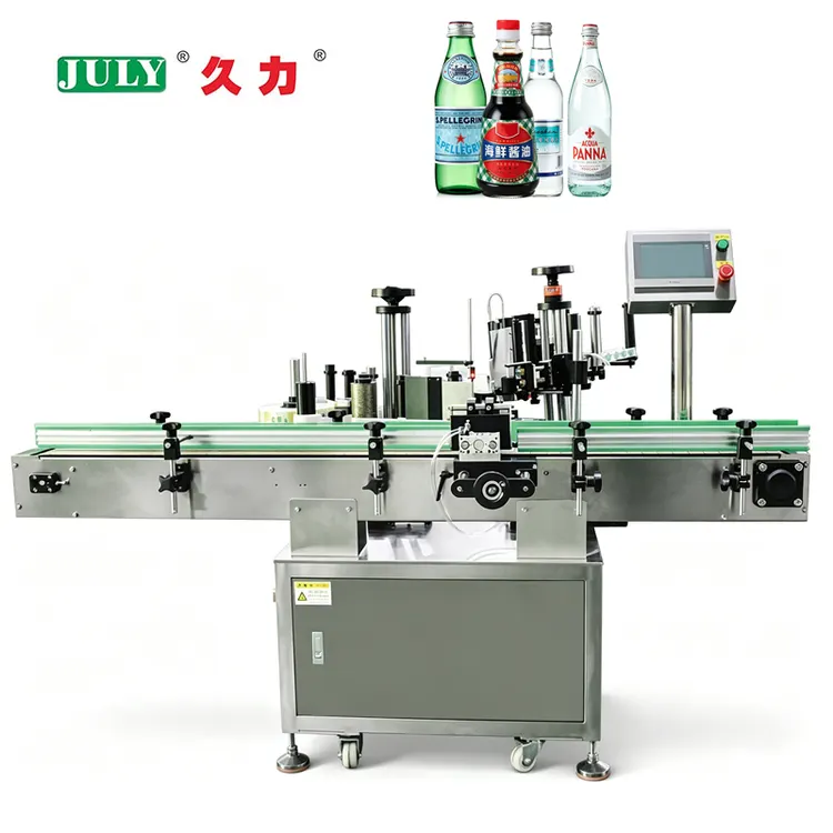 Automatic Positioning Round Bottle Double Head Labeling Machine for Cylinder Body and Neck Labeling