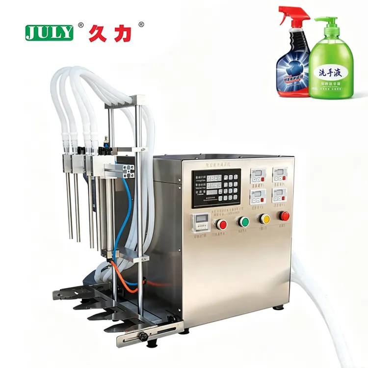4-head Semi-automatic Peristaltic Pump Liquid Filling Machine for Beverage Milk Packing Plastic Cans