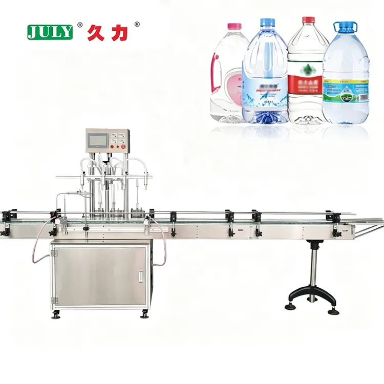 17L Fully Automatic 4-head Liquid Filling Machine for Large Traffic Mineral Water Juice Beverage Canning Machine
