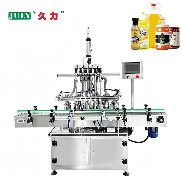 Fully Automatic Six-head Piston Liquid Filling Machine for Shampoo, Shower Gel Essential Oil Cream Water and Emulsion