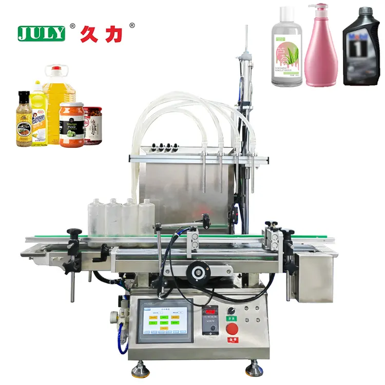 Fully Automatic Desktop 4-head Peristaltic Pump Liquid Filling Machine for Mineral Water Glass Bottles Plastic Bottles Filling
