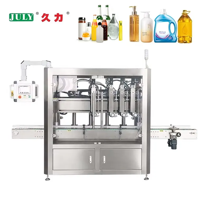 Fully Automatic Four-head Tracking Liquid Filling Machine for Lotion Cleaner Glass Water Liquid Paste Filling
