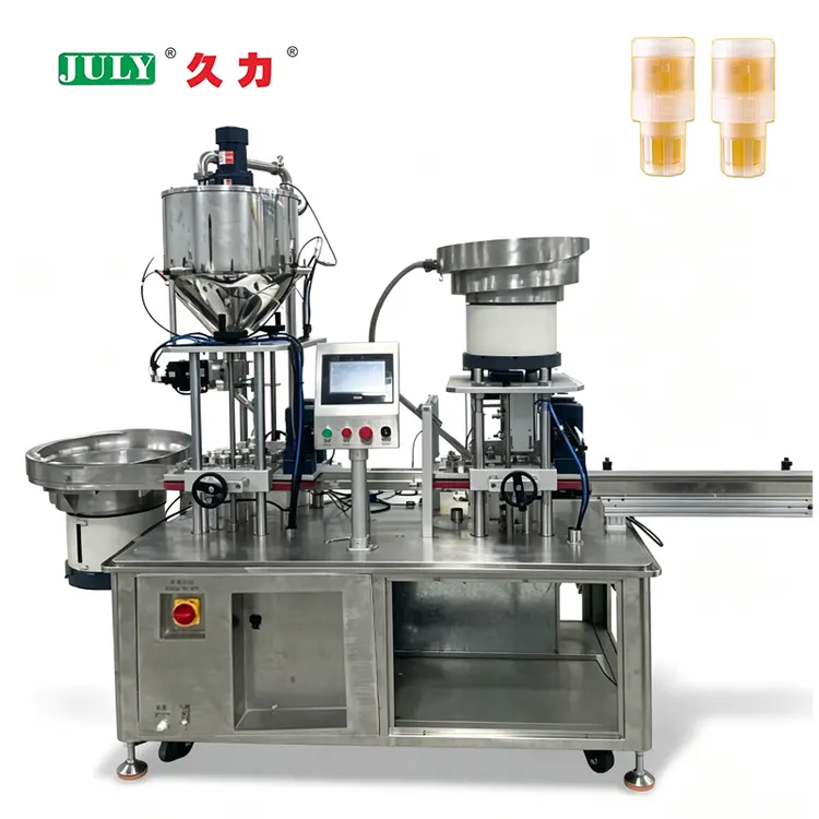 Fully Automatic Bottle Cap Honey Liquid Filling Machine Small Plastic Lid Honey Straight Type Filling and Sealing Machine