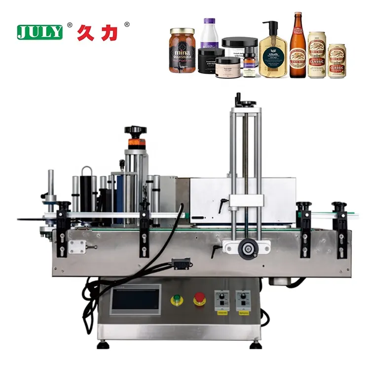 Automatic Desktop Round Bottle Labeling Machine for Wine Bottle Cosmetic Bottle Jar Can Bottle Label