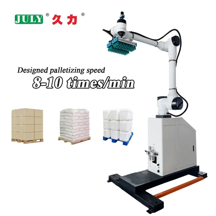 Compact Mobile Palletizer Cobot for Small Carton Box End of Line Packaging