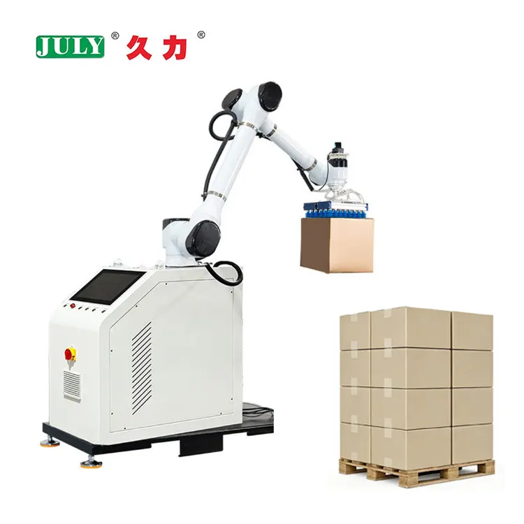 Automatic Carton Palletizer Robot with PLC Control for Logistics Warehouse Stacking