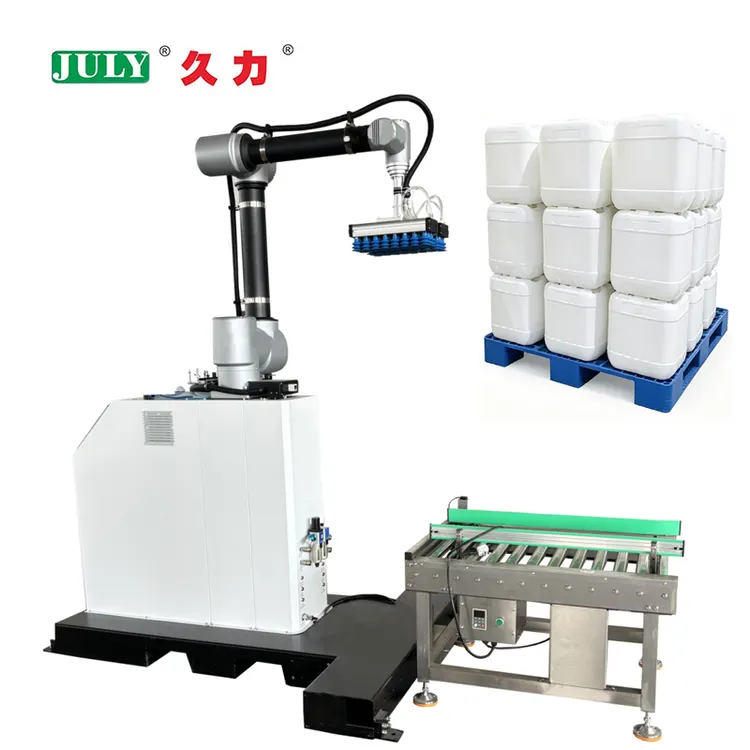 Automatic Palletizer Robot All-in-One 6-Axis 30-50kg Solution PLC Engine IP54 Protection 0.1mm Repeatability