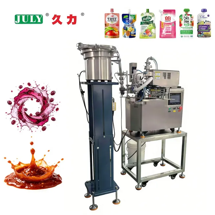 Automatic Doypack Spout Pouch Liquid Filling and Capping Machine for Juice Milk Beverage