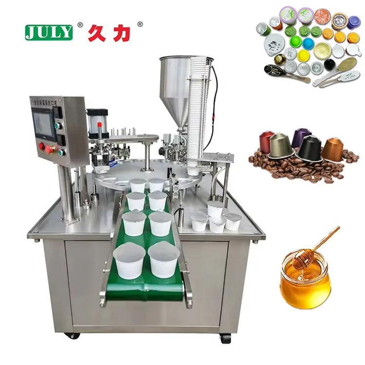 Semi-Automatic Yogurt Sauce Honey Filling Sealing Machine for Sauce Honey Filling and Sealing Cups Plastic