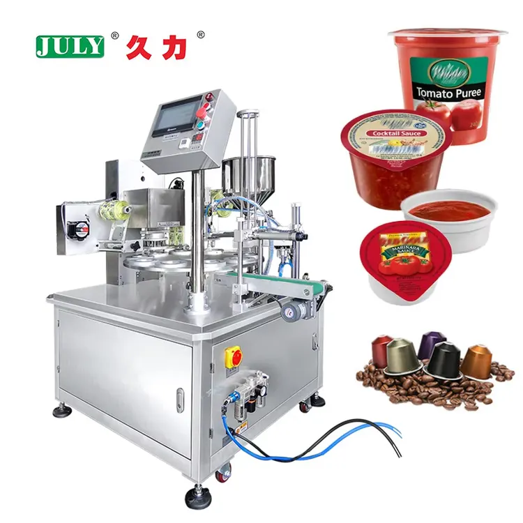 Hot Sales Automat Tomato Sauce Cup Liquid Powder Filling Sealing Machine for Gelato Yogurt Cup Packing and Sealing Machine