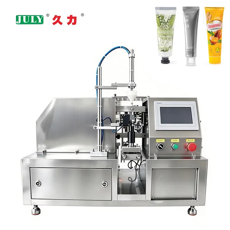 Desktop Semi-automatic Ultrasonic Cosmetic Plastic Tube End Tail Sealing Filling Machine With Date Embossing