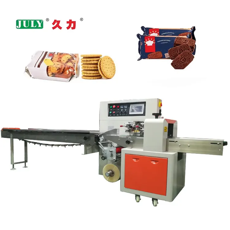Automatic Horizontal Flow Pack Packaging Machine for Bread Bakery Biscuit and Snack Products