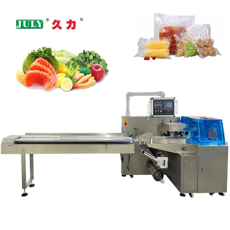 High Speed High Efficiency Automatic Pillow Vacuum Packaging Machine for Food Industry Wrapping Bags with PLC Control