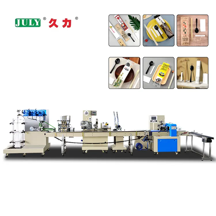 Automatic Continuous Horizontal Packaging Machine for Disposable Cutlery Knife Fork Spoon and Napkin Kits