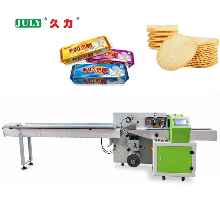 Automatic High Speed Cookie Biscuit Pillow Packing Machine with Film Sealing