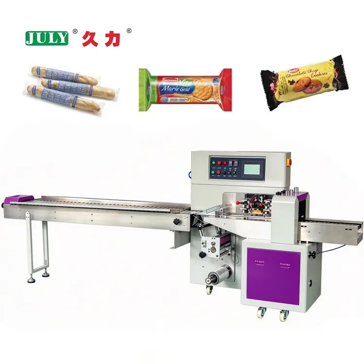 Multi-Function Horizontal Pillow Packaging for Bread Snack Biscuit Food Packaging Machine