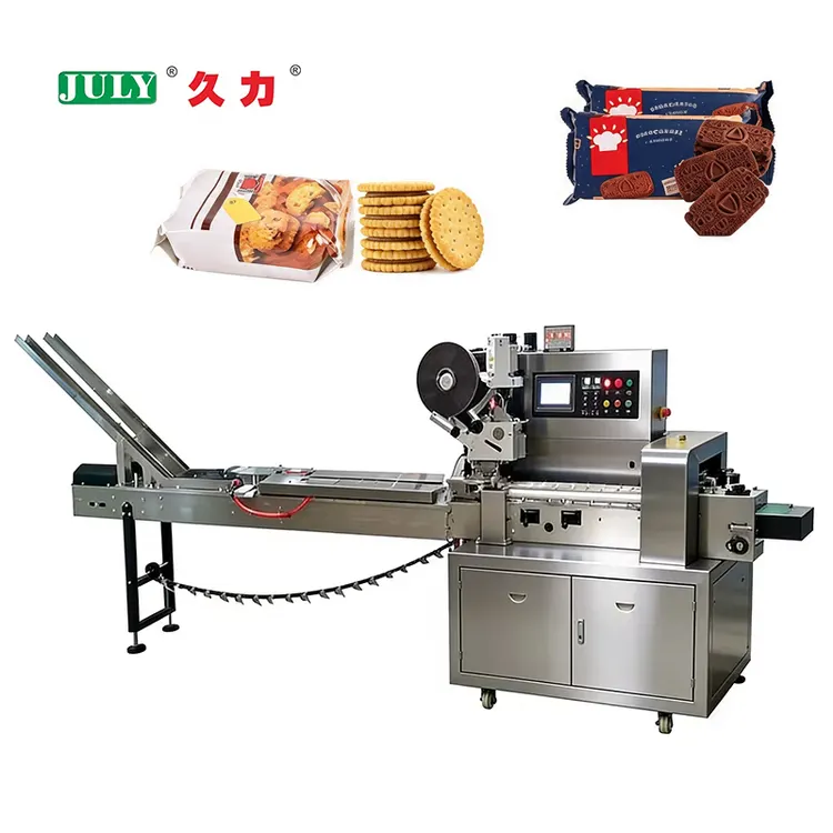 Automatic High Speed Feeding Horizontal Pillow Pack Machine for Biscuit Bread and Cookie Pack Machine